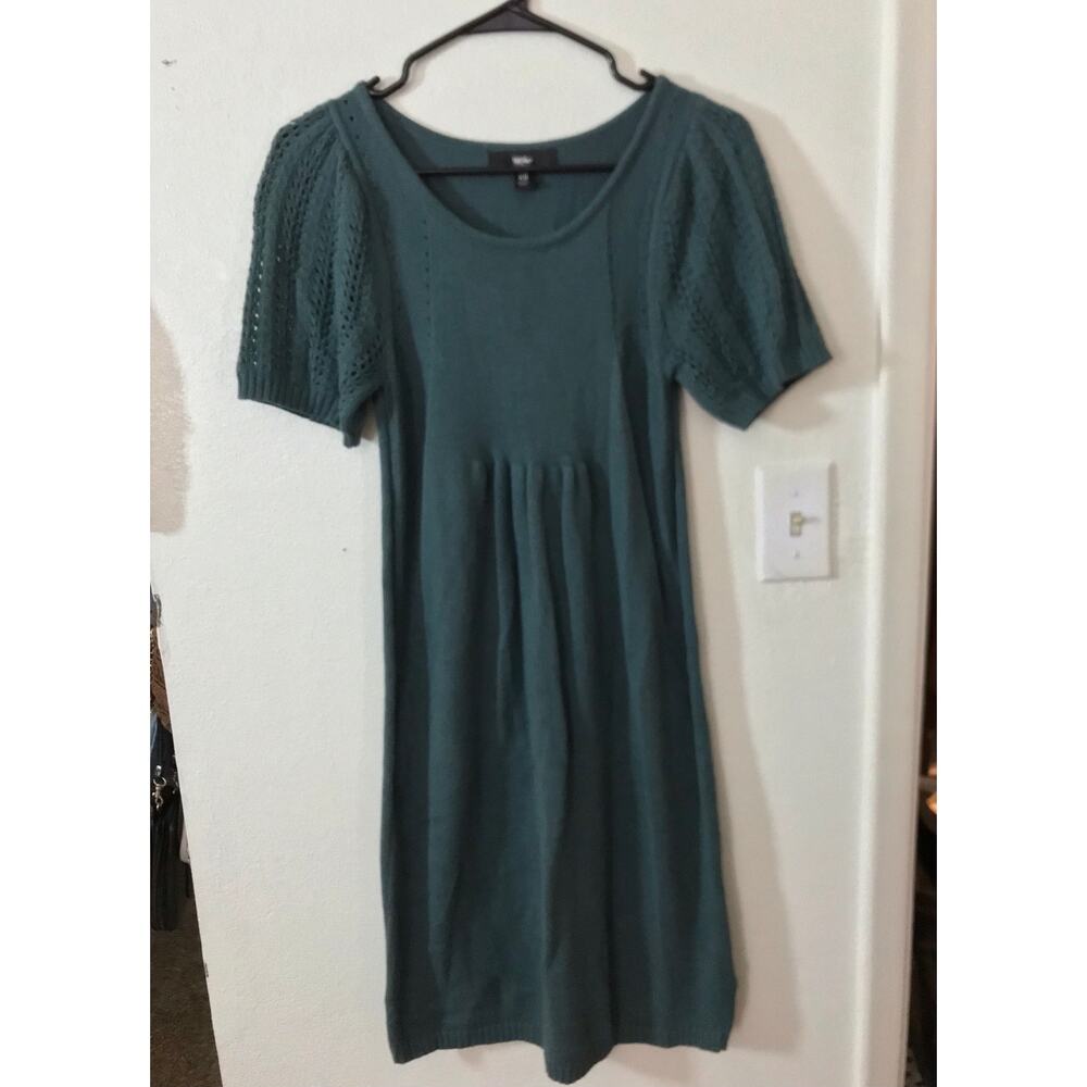Mossimo wool rabbit hair blend blue short sleeve knit sweater dress